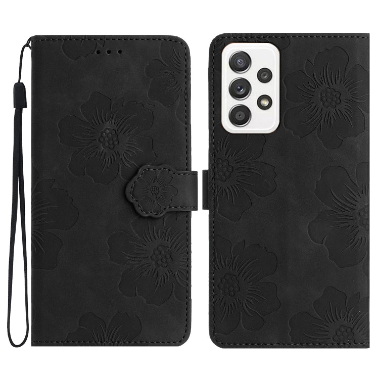 Flower Embossing Pattern Leather Phone Case, For Samsung Galaxy A73 5G, For Samsung Galaxy M23, For Samsung Galaxy M32, For Samsung Galaxy M52, For Samsung Galaxy M53