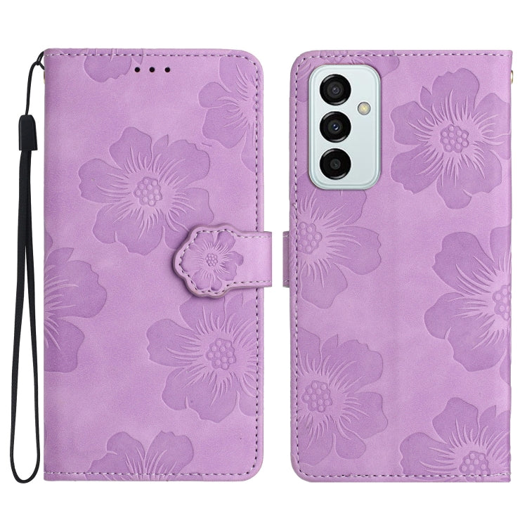 Flower Embossing Pattern Leather Phone Case, For Samsung Galaxy A73 5G, For Samsung Galaxy M23, For Samsung Galaxy M32, For Samsung Galaxy M52, For Samsung Galaxy M53