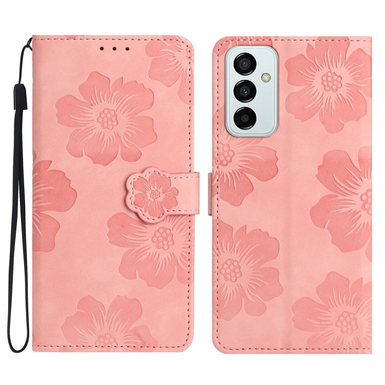 Flower Embossing Pattern Leather Phone Case, For Samsung Galaxy A73 5G, For Samsung Galaxy M23, For Samsung Galaxy M32, For Samsung Galaxy M52, For Samsung Galaxy M53