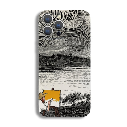 Precise Hole Oil Painting Pattern PC Phone Case, For iPhone 14, For iPhone 14 Pro, For iPhone 14 Pro Max, For iPhone SE 2022 / 2020 / 8 / 7, For iPhone 13 Pro Max