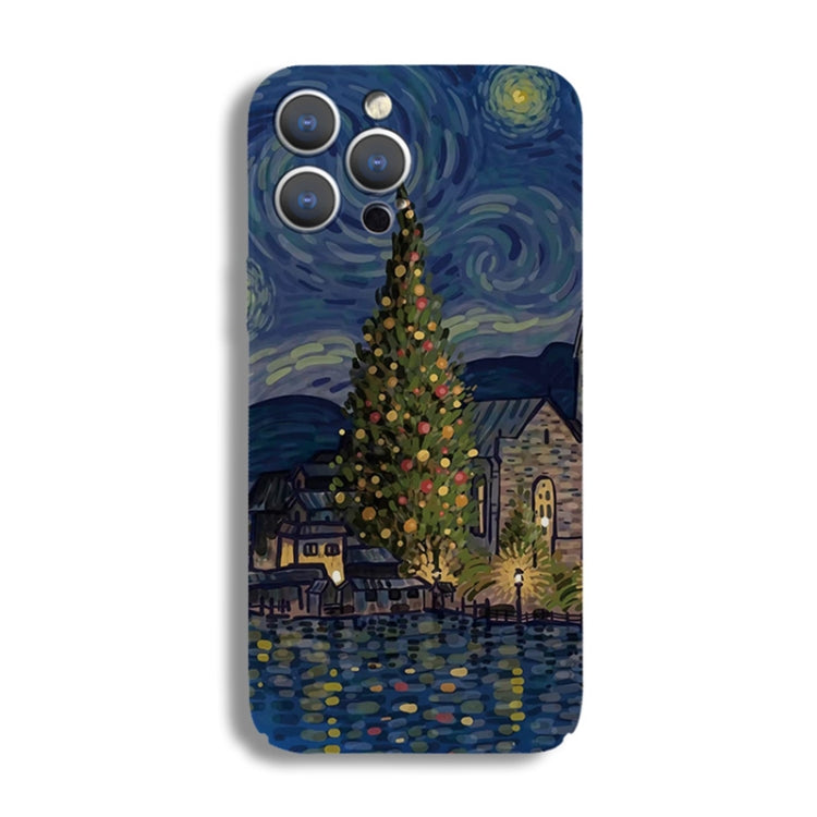 Precise Hole Oil Painting Pattern PC Phone Case, For iPhone 13 Pro, For iPhone 13, For iPhone 13 mini, For iPhone 12, For iPhone 12 Pro Max
