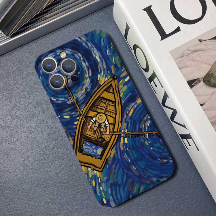 Precise Hole Oil Painting Pattern PC Phone Case, For iPhone 13 Pro, For iPhone 13, For iPhone 13 mini, For iPhone 12, For iPhone 12 Pro Max