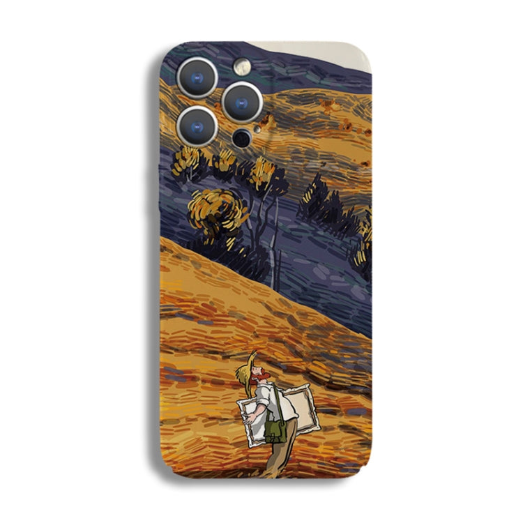 Precise Hole Oil Painting Pattern PC Phone Case, For iPhone 13 Pro, For iPhone 13, For iPhone 13 mini, For iPhone 12, For iPhone 12 Pro Max