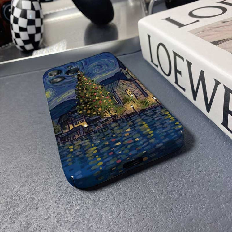 Precise Hole Oil Painting Pattern PC Phone Case, For iPhone X / XS, For iPhone XR, For iPhone XS Max, For iPhone 8 Plus / 7 Plus