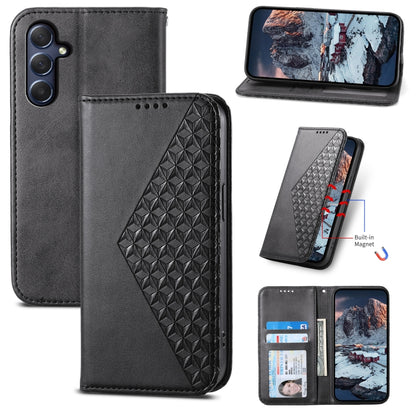 Cubic Grid Calf Texture Magnetic Leather Phone Case, For Samsung Galaxy M54 5G