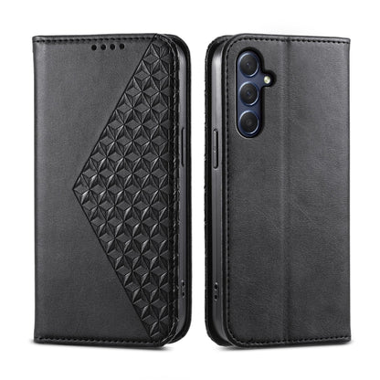 Cubic Grid Calf Texture Magnetic Leather Phone Case, For Samsung Galaxy M54 5G