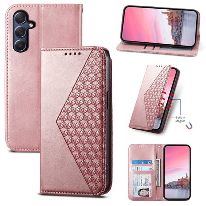 Cubic Grid Calf Texture Magnetic Leather Phone Case, For Samsung Galaxy M54 5G