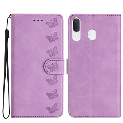 Seven Butterflies Embossed Leather Phone Case, For Samsung Galaxy A13 5G, For Samsung Galaxy A14 5G, For Samsung Galaxy A20 / A30, For Samsung Galaxy S24 5G, For Samsung Galaxy A05s, For Samsung Galaxy A20e, For Samsung Galaxy A20s                     ...