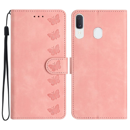 Seven Butterflies Embossed Leather Phone Case, For Samsung Galaxy A13 5G, For Samsung Galaxy A14 5G, For Samsung Galaxy A20 / A30, For Samsung Galaxy S24 5G, For Samsung Galaxy A05s, For Samsung Galaxy A20e, For Samsung Galaxy A20s                     ...