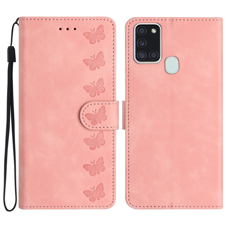 Seven Butterflies Embossed Leather Phone Case, For Samsung Galaxy A13 5G, For Samsung Galaxy A14 5G, For Samsung Galaxy A20 / A30, For Samsung Galaxy S24 5G, For Samsung Galaxy A05s, For Samsung Galaxy A20e, For Samsung Galaxy A20s                     ...