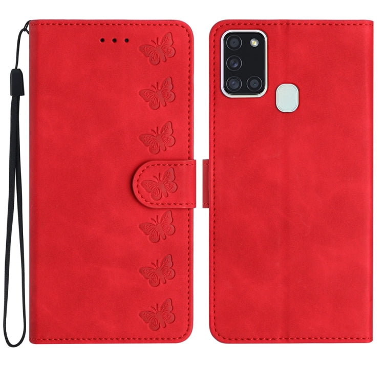 Seven Butterflies Embossed Leather Phone Case, For Samsung Galaxy A13 5G, For Samsung Galaxy A14 5G, For Samsung Galaxy A20 / A30, For Samsung Galaxy S24 5G, For Samsung Galaxy A05s, For Samsung Galaxy A20e, For Samsung Galaxy A20s                     ...