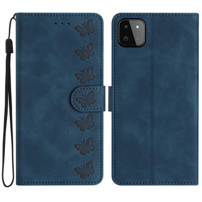 Seven Butterflies Embossed Leather Phone Case, For Samsung Galaxy A22 5G, For Samsung Galaxy A23 5G, For Samsung Galaxy A24 4G, For Samsung Galaxy A32 4G, For Samsung Galaxy A32 5G, For Samsung Galaxy A33 5G, For Samsung Galaxy A34, For Samsung Galaxy A40