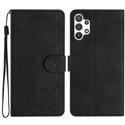 Seven Butterflies Embossed Leather Phone Case, For Samsung Galaxy A22 5G, For Samsung Galaxy A23 5G, For Samsung Galaxy A24 4G, For Samsung Galaxy A32 4G, For Samsung Galaxy A32 5G, For Samsung Galaxy A33 5G, For Samsung Galaxy A34, For Samsung Galaxy A40