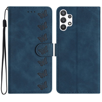 Seven Butterflies Embossed Leather Phone Case, For Samsung Galaxy A22 5G, For Samsung Galaxy A23 5G, For Samsung Galaxy A24 4G, For Samsung Galaxy A32 4G, For Samsung Galaxy A32 5G, For Samsung Galaxy A33 5G, For Samsung Galaxy A34, For Samsung Galaxy A40
