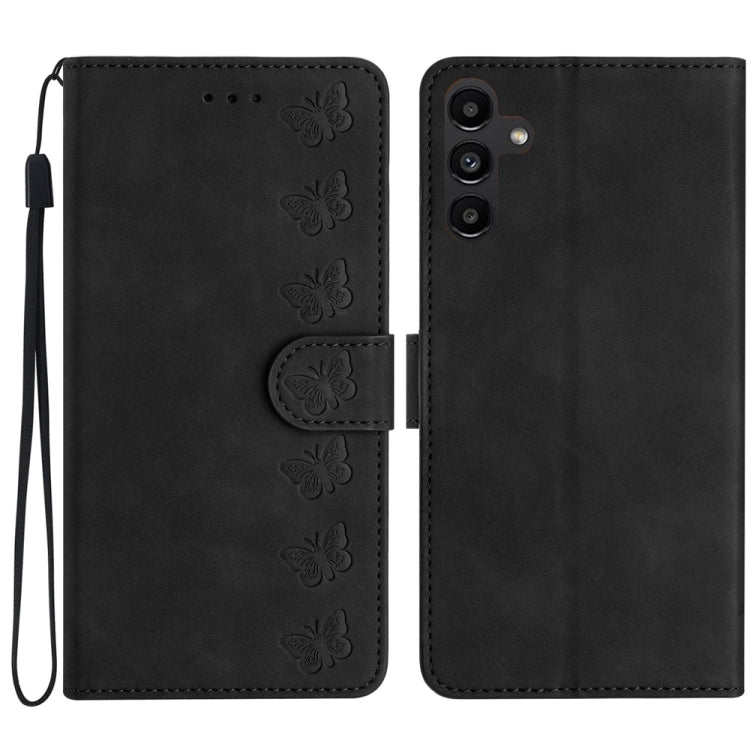 Seven Butterflies Embossed Leather Phone Case, For Samsung Galaxy A22 5G, For Samsung Galaxy A23 5G, For Samsung Galaxy A24 4G, For Samsung Galaxy A32 4G, For Samsung Galaxy A32 5G, For Samsung Galaxy A33 5G, For Samsung Galaxy A34, For Samsung Galaxy A40