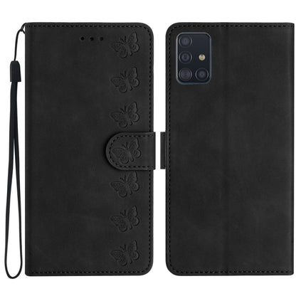 Seven Butterflies Embossed Leather Phone Case, For Samsung Galaxy A41, For Samsung Galaxy A42 5G, For Samsung Galaxy A50, For Samsung Galaxy A51, For Samsung Galaxy A52 5G, For Samsung Galaxy A53, For Samsung Galaxy A54, For Samsung Galaxy A70