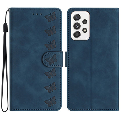 Seven Butterflies Embossed Leather Phone Case, For Samsung Galaxy A41, For Samsung Galaxy A42 5G, For Samsung Galaxy A50, For Samsung Galaxy A51, For Samsung Galaxy A52 5G, For Samsung Galaxy A53, For Samsung Galaxy A54, For Samsung Galaxy A70
