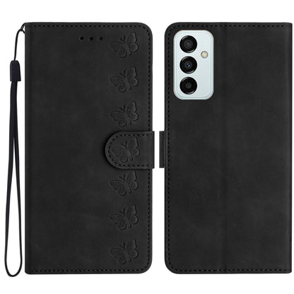Seven Butterflies Embossed Leather Phone Case, For Samsung Galaxy A71, For Samsung Galaxy A72 5G, For Samsung Galaxy A73 5G, For Samsung Galaxy M23, For Samsung Galaxy M32, For Samsung Galaxy M52 5G, For Samsung Galaxy M53