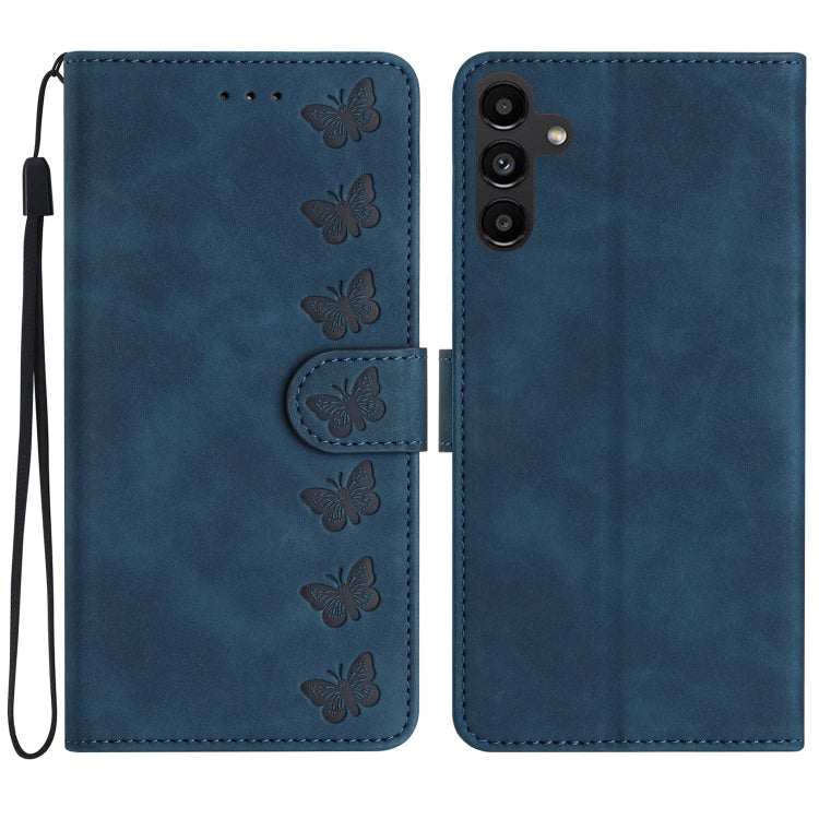 Seven Butterflies Embossed Leather Phone Case, For Samsung Galaxy A13 5G, For Samsung Galaxy A14 5G, For Samsung Galaxy A20 / A30, For Samsung Galaxy S24 5G, For Samsung Galaxy A05s, For Samsung Galaxy A20e, For Samsung Galaxy A20s                     ...