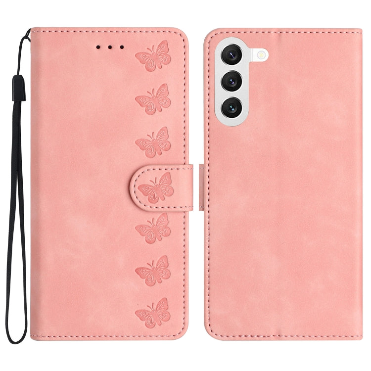 Seven Butterflies Embossed Leather Phone Case, For Samsung Galaxy A13 5G, For Samsung Galaxy A14 5G, For Samsung Galaxy A20 / A30, For Samsung Galaxy S24 5G, For Samsung Galaxy A05s, For Samsung Galaxy A20e, For Samsung Galaxy A20s                     ...