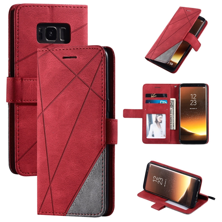Skin Feel Splicing Horizontal Flip Leather Case with Holder & Card Slots & Wallet & Photo Frame, For Samsung Galaxy S20, For Samsung Galaxy S20 Plus, For Samsung Galaxy S20 Ultra, For Samsung Galaxy S8, For Samsung Galaxy J6, For Samsung Galaxy A50    ...
