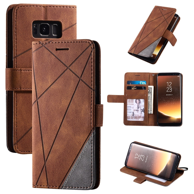 Skin Feel Splicing Horizontal Flip Leather Case with Holder & Card Slots & Wallet & Photo Frame, For Samsung Galaxy S20, For Samsung Galaxy S20 Plus, For Samsung Galaxy S20 Ultra, For Samsung Galaxy S8, For Samsung Galaxy J6, For Samsung Galaxy A50    ...
