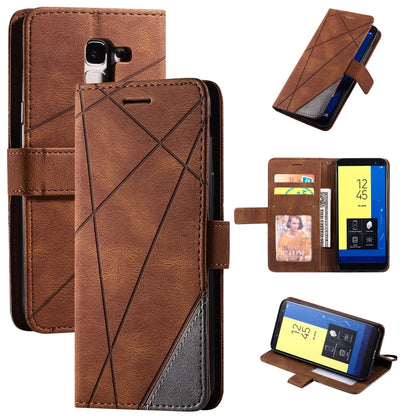 Skin Feel Splicing Horizontal Flip Leather Case with Holder & Card Slots & Wallet & Photo Frame, For Samsung Galaxy S20, For Samsung Galaxy S20 Plus, For Samsung Galaxy S20 Ultra, For Samsung Galaxy S8, For Samsung Galaxy J6, For Samsung Galaxy A50    ...