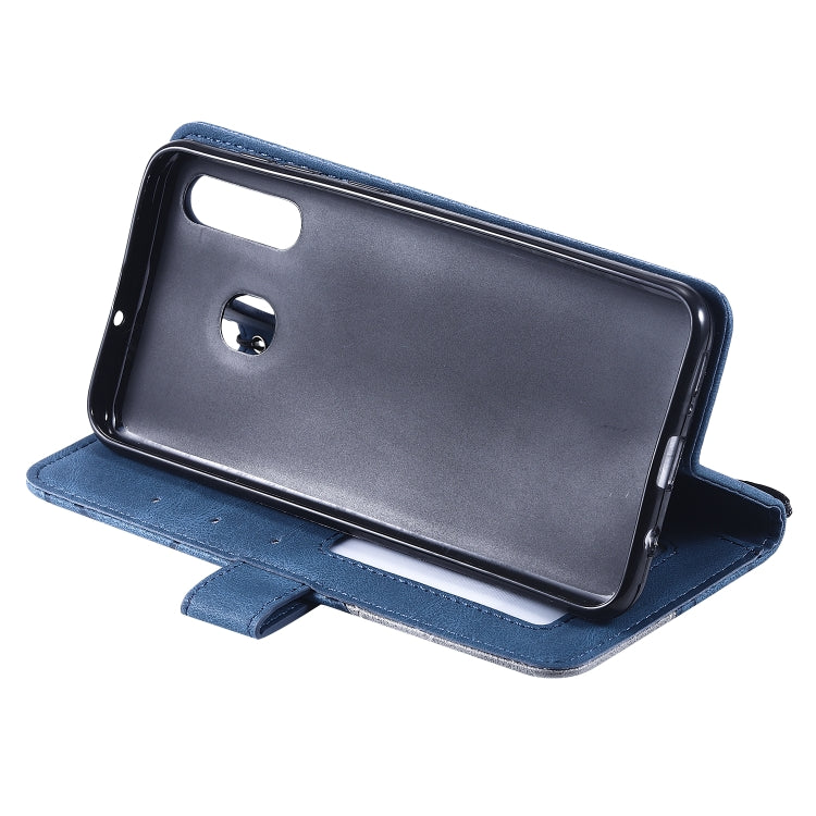 Skin Feel Splicing Horizontal Flip Leather Case with Holder & Card Slots & Wallet & Photo Frame, For Samsung Galaxy A20, For Samsung Galaxy A20e