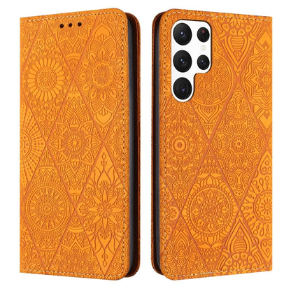 Ethnic Embossed Adsorption Leather Phone Case, For Samsung Galaxy S23 5G, For Samsung Galaxy S23 Ultra 5G, For Samsung Galaxy S22 5G, For Samsung Galaxy S22+ 5G, For Samsung Galaxy S22 Ultra 5G, For Samsung Galaxy S21 5G, For Samsung Galaxy S21+ 5G    ...