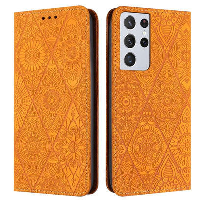 Ethnic Embossed Adsorption Leather Phone Case, For Samsung Galaxy S23 5G, For Samsung Galaxy S23 Ultra 5G, For Samsung Galaxy S22 5G, For Samsung Galaxy S22+ 5G, For Samsung Galaxy S22 Ultra 5G, For Samsung Galaxy S21 5G, For Samsung Galaxy S21+ 5G    ...