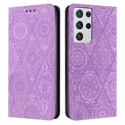 Ethnic Embossed Adsorption Leather Phone Case, For Samsung Galaxy S23 5G, For Samsung Galaxy S23 Ultra 5G, For Samsung Galaxy S22 5G, For Samsung Galaxy S22+ 5G, For Samsung Galaxy S22 Ultra 5G, For Samsung Galaxy S21 5G, For Samsung Galaxy S21+ 5G    ...