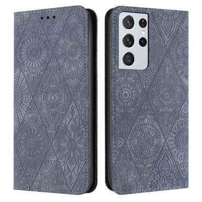 Ethnic Embossed Adsorption Leather Phone Case, For Samsung Galaxy S23 5G, For Samsung Galaxy S23 Ultra 5G, For Samsung Galaxy S22 5G, For Samsung Galaxy S22+ 5G, For Samsung Galaxy S22 Ultra 5G, For Samsung Galaxy S21 5G, For Samsung Galaxy S21+ 5G    ...
