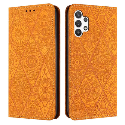 Ethnic Embossed Adsorption Leather Phone Case, For Samsung Galaxy S20, For Samsung Galaxy S20+, For Samsung Galaxy S20 FE, For Samsung Galaxy S20 Ultra, For Samsung Galaxy A02s 166mm, For Samsung Galaxy A03s 166mm, For Samsung Galaxy A12 5G            ...
