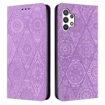 Ethnic Embossed Adsorption Leather Phone Case, For Samsung Galaxy S20, For Samsung Galaxy S20+, For Samsung Galaxy S20 FE, For Samsung Galaxy S20 Ultra, For Samsung Galaxy A02s 166mm, For Samsung Galaxy A03s 166mm, For Samsung Galaxy A12 5G            ...