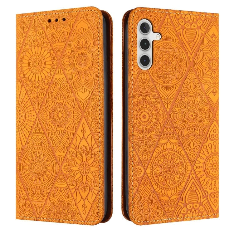 Ethnic Embossed Adsorption Leather Phone Case, For Samsung Galaxy S20, For Samsung Galaxy S20+, For Samsung Galaxy S20 FE, For Samsung Galaxy S20 Ultra, For Samsung Galaxy A02s 166mm, For Samsung Galaxy A03s 166mm, For Samsung Galaxy A12 5G            ...