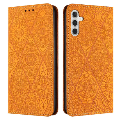Ethnic Embossed Adsorption Leather Phone Case, For Samsung Galaxy S20, For Samsung Galaxy S20+, For Samsung Galaxy S20 FE, For Samsung Galaxy S20 Ultra, For Samsung Galaxy A02s 166mm, For Samsung Galaxy A03s 166mm, For Samsung Galaxy A12 5G            ...