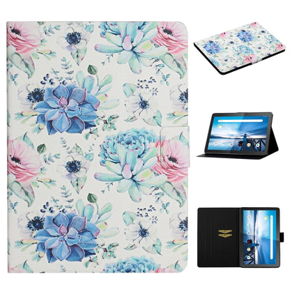 Flower Pattern Horizontal Flip Leather Case with Card Slots & Holder, For Huawei MediaPad M5 lite 10.1, For Huawei MediaPad T5, For Lenovo Tab M10, For Lenovo Tab M10 Plus, For Samsung Galaxy Tab A 8.0 2019, For Samsung Galaxy Tab A 10.1 (2019)        ...