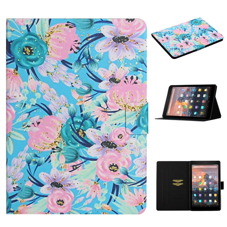 Flower Pattern Horizontal Flip Leather Case with Card Slots & Holder, For Samsung Galaxy Tab S6, For Amazon Kindle Fire 7 (2019), For Amazon Kindle Fire HD 8 (2020), For Amazon Kindle Fire HD 10, For iPad 5, For iPad 10.2, For iPad Pro 10.5 inch       ...