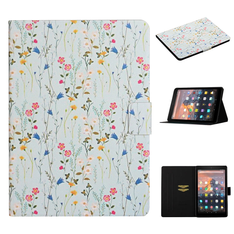 Flower Pattern Horizontal Flip Leather Case with Card Slots & Holder, For Samsung Galaxy Tab S6, For Amazon Kindle Fire 7 (2019), For Amazon Kindle Fire HD 8 (2020), For Amazon Kindle Fire HD 10, For iPad 5, For iPad 10.2, For iPad Pro 10.5 inch       ...