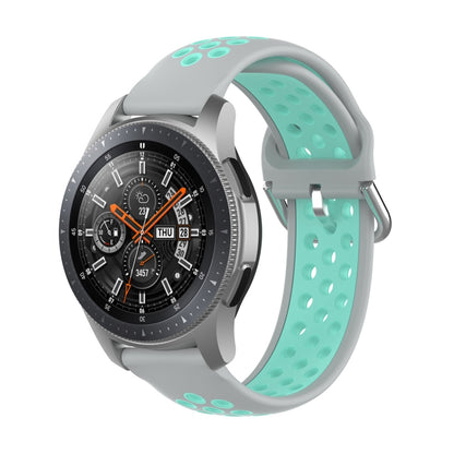 Universal Sports Two-tone Silicone Replacement Wrist Strap, For Samsung Galaxy Watch 46mm / Gear S3, For Huawei Watch GT2 / Honor Magic Watch 2 46mm