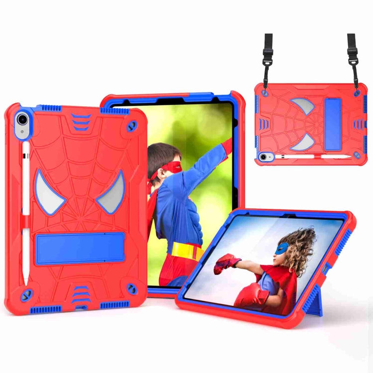 Spider Texture Silicone Hybrid PC Tablet Case with Shoulder Strap, For iPad 10th Gen 10.9 2022, For iPad Pro 11 2021 / Air 5 10.9, For iPad 10.2 2021 / 2020 / 2019, For iPad mini 6