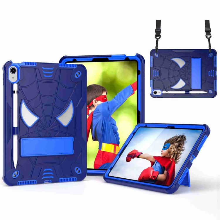 Spider Texture Silicone Hybrid PC Tablet Case with Shoulder Strap, For iPad 10th Gen 10.9 2022, For iPad Pro 11 2021 / Air 5 10.9, For iPad 10.2 2021 / 2020 / 2019, For iPad mini 6