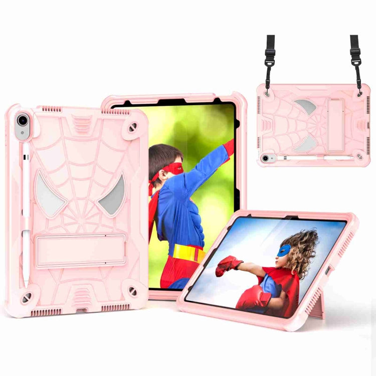 Spider Texture Silicone Hybrid PC Tablet Case with Shoulder Strap, For iPad 10th Gen 10.9 2022, For iPad Pro 11 2021 / Air 5 10.9, For iPad 10.2 2021 / 2020 / 2019, For iPad mini 6