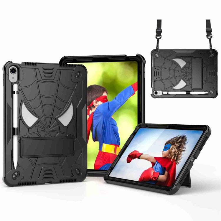 Spider Texture Silicone Hybrid PC Tablet Case with Shoulder Strap, For iPad 10th Gen 10.9 2022, For iPad Pro 11 2021 / Air 5 10.9, For iPad 10.2 2021 / 2020 / 2019, For iPad mini 6