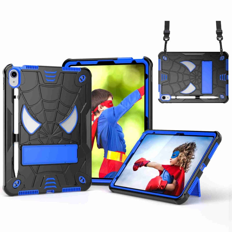 Spider Texture Silicone Hybrid PC Tablet Case with Shoulder Strap, For iPad 10th Gen 10.9 2022, For iPad Pro 11 2021 / Air 5 10.9, For iPad 10.2 2021 / 2020 / 2019, For iPad mini 6