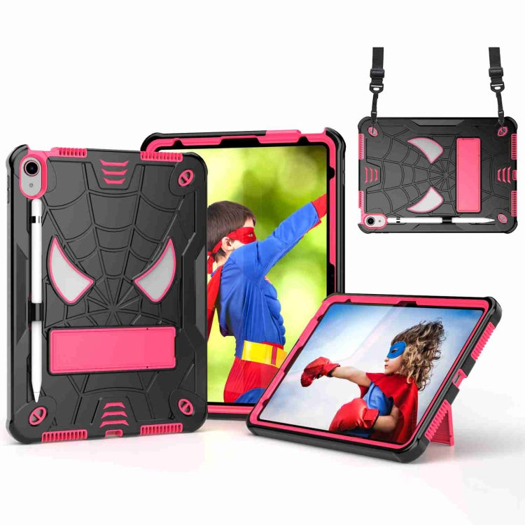 Spider Texture Silicone Hybrid PC Tablet Case with Shoulder Strap, For iPad 10th Gen 10.9 2022, For iPad Pro 11 2021 / Air 5 10.9, For iPad 10.2 2021 / 2020 / 2019, For iPad mini 6