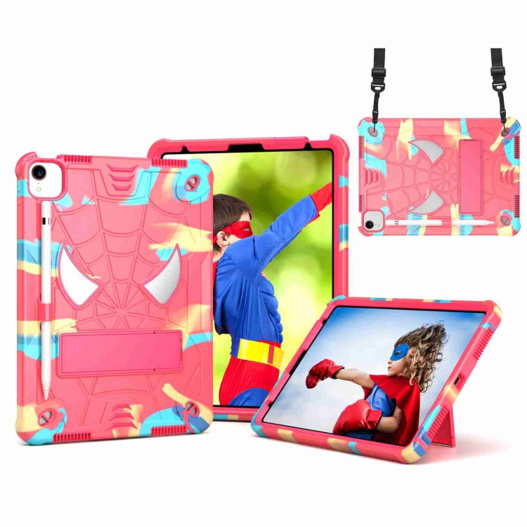 Spider Texture Silicone Hybrid PC Tablet Case with Shoulder Strap, For iPad 10th Gen 10.9 2022, For iPad Pro 11 2021 / Air 5 10.9, For iPad 10.2 2021 / 2020 / 2019, For iPad mini 6