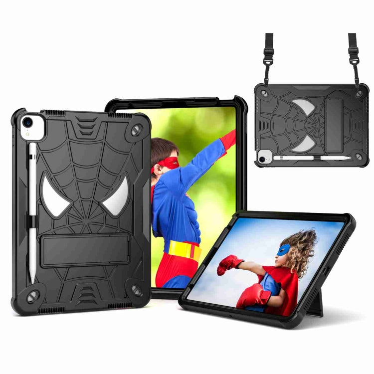 Spider Texture Silicone Hybrid PC Tablet Case with Shoulder Strap, For iPad 10th Gen 10.9 2022, For iPad Pro 11 2021 / Air 5 10.9, For iPad 10.2 2021 / 2020 / 2019, For iPad mini 6