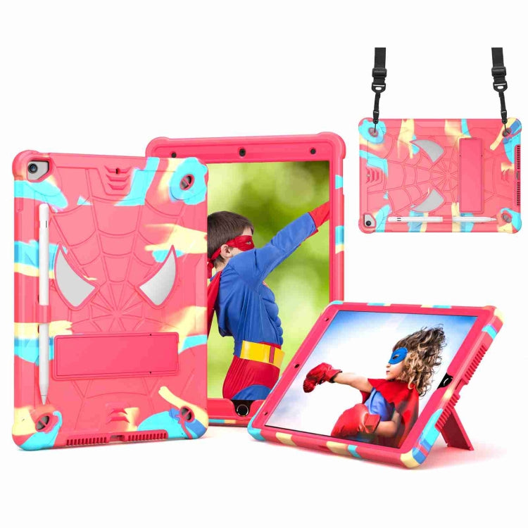 Spider Texture Silicone Hybrid PC Tablet Case with Shoulder Strap, For iPad 10th Gen 10.9 2022, For iPad Pro 11 2021 / Air 5 10.9, For iPad 10.2 2021 / 2020 / 2019, For iPad mini 6