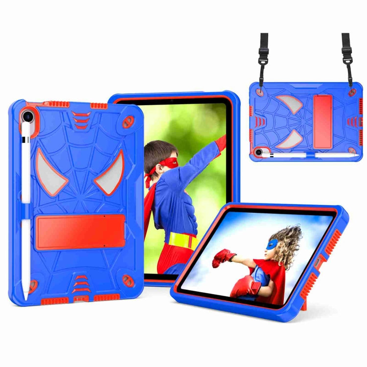 Spider Texture Silicone Hybrid PC Tablet Case with Shoulder Strap, For iPad 10th Gen 10.9 2022, For iPad Pro 11 2021 / Air 5 10.9, For iPad 10.2 2021 / 2020 / 2019, For iPad mini 6